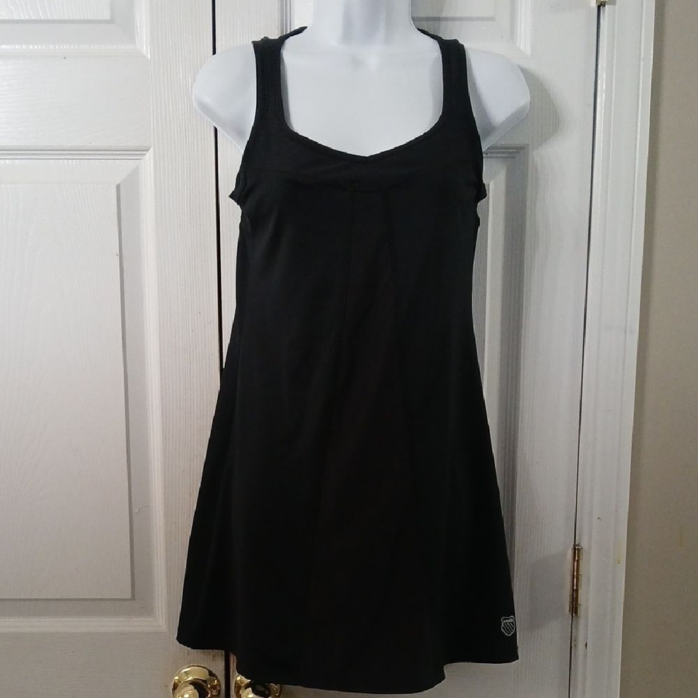 K-Swiss black sleeveless tennis fitness outdoor athletic dress Sz XS NWOT
